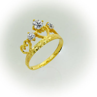Anillo de Oro 10k Estilo Corona de Princesa